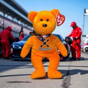Ty Beanie Babies Jeff Burton NASCAR 31 Cingular Stuffed Animal Collector Bear